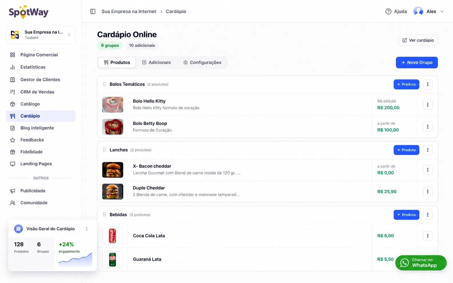 Cardápio Online SpotWay