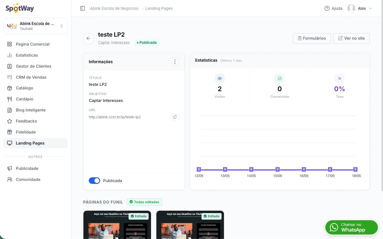 Criador de Landing Pages SpotWay